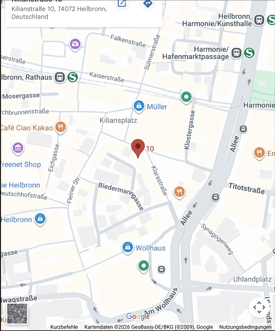 Karte Kilianstraße 10 Heilbronn